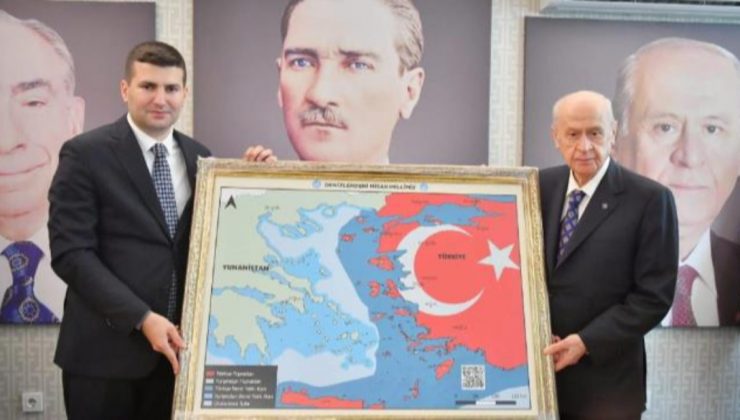 Devlet Bahçeli’ye hediye edilen tablo, Yunanistan’ı kızdırdı