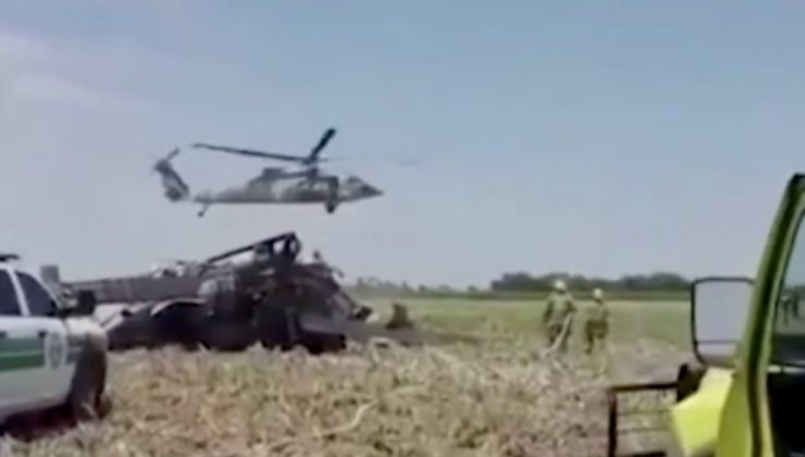 Meksika’da uyuşturucu karteli operasyonuna giden helikopter düştü