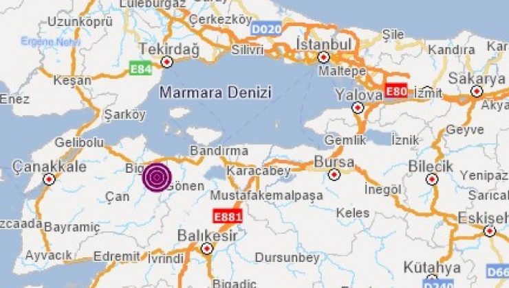 Balıkesir Gönen’de 4.6 büyüklüğünde deprem