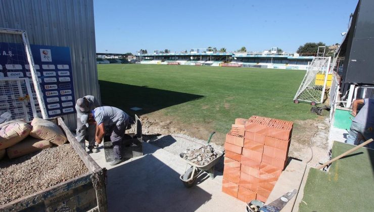 Bodrumspor’da İlçe Stadı’ndaki çalışmalar son sürat