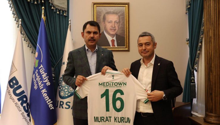 Bursaspor Başkanı Ömer Furkan Banaz, Bakan Murat Kurum’la bir araya geldi