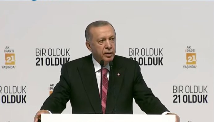 Cumhurbaşkanı Erdoğan partisinin kuruluş yıl dönümünde konuşuyor