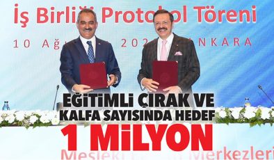 Eğitimli çırak ve kalfa sayısında hedef 1 milyon