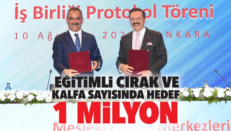 Eğitimli çırak ve kalfa sayısında hedef 1 milyon