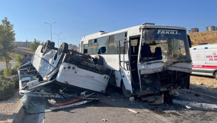 Gaziantep’te 2 işçi servisinin çarpışması sonucu 19 kişi yaralandı