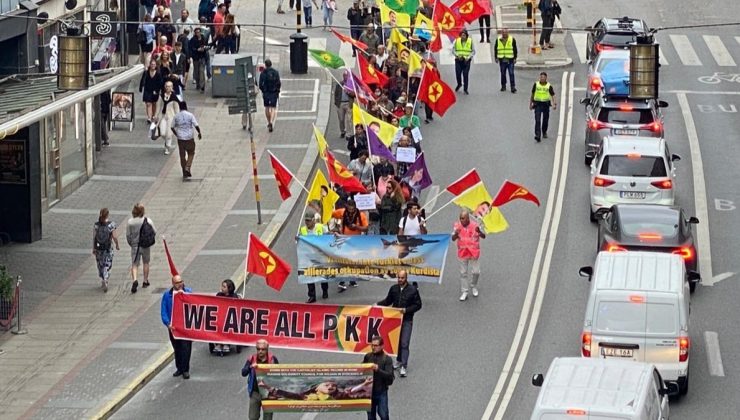 İsveç’te terör örgütü sempatizanları protesto düzenledi