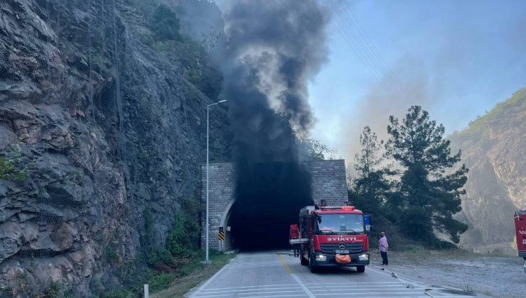 Karabük’teki tünelde tanker yangını