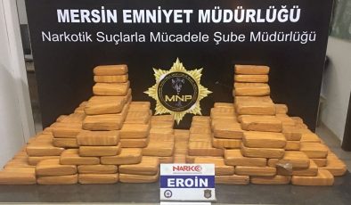 Mersin’de 105 kilogram eroin ele geçirildi