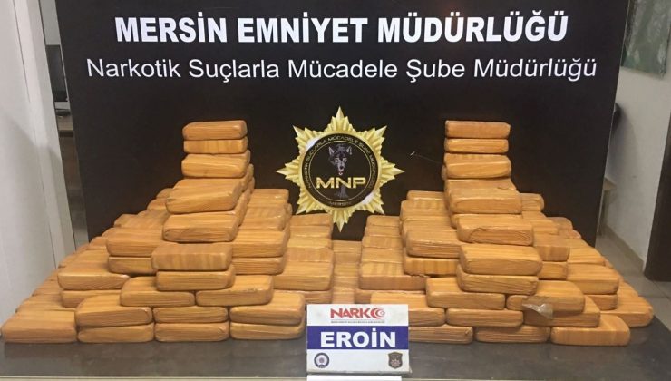 Mersin’de 105 kilogram eroin ele geçirildi