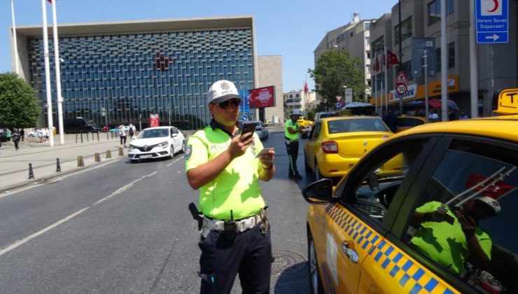 Taksim’de ticari taksi denetimi: 14 bin 640 TL para cezası kesildi