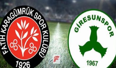 Fatih Karagümrük-Giresunspor maçı ne zaman, saat kaçta, hangi kanalda? (Muhtemel 11’ler)