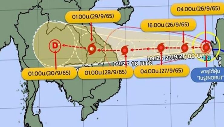 Tayland’da Noru Tayfunu alarmı: 29 Ekim’de vurması bekleniyor