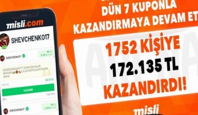 1752 kişiye 172 bin 135 TL kazandırdı! Yeni iddaa kuponu Misli Arena’da….