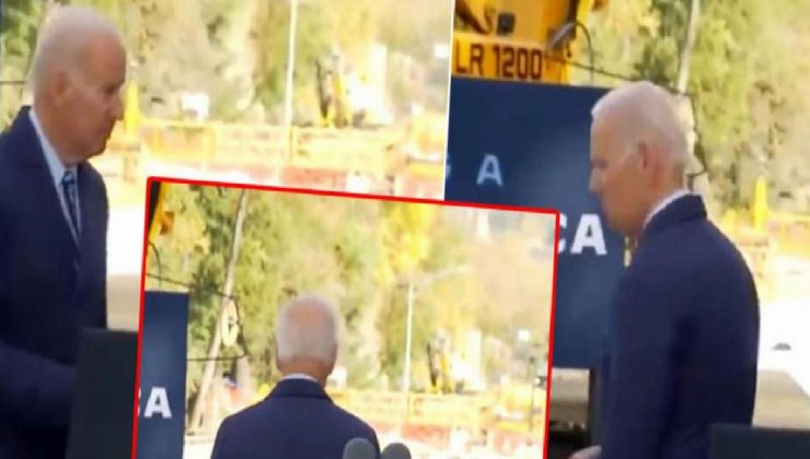 Joe Biden bir kez daha dünyanın diline düştü… Kürsüde ne yapacağını şaşırdı, yolunu bulamayınca aşağı inemedi